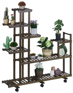 Braunes Pflanzenregal Bambus 7 Ablagen 10037585