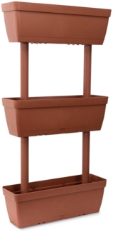 Dmora Set mit 3 Aldunga-Vasen, Komposition für den heimischen Gemüsegarten, Blumenhalter-Set für drinnen oder draußen, 100 % Made in Italy, 49 x 16 x 100 cm, Braun