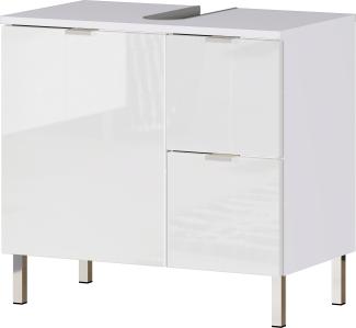 Waschbeckenunterschrank >M-415< (BxHxT: 60x56x34 cm) in weiss - 60x56x34 (BxHxT)