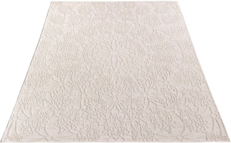 Paco Home Teppich Rimini 411, rechteckig, Höhe: 4 mm, Flachgewebe, Uni Farben, Hoch-Tief Effekt, In- und Outdoor geeignet