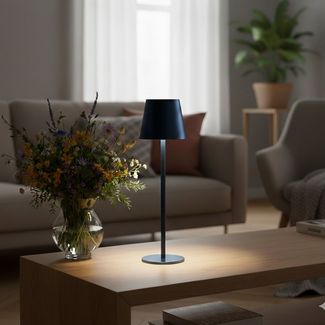 Coen Bakker Deco BV LED Tischleuchte Touch Tischlampe Dimmbar Akku IP44 Glatt Groß, Touch-Funktion, LED fest verbaut, Warmweiß, Kaltweiß, Tageslichtweiß, für drinnen und draußen geeignet, stufenlos dimmbar, 3 Lichtfarben