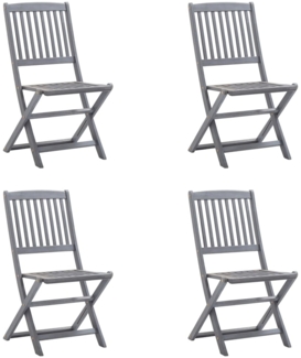 vidaXL Klappbare Gartenstühle 4 Stk. mit Kissen Massivholz Akazie 3064577
