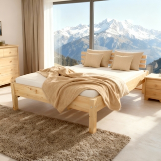Zirbenbett "Zirben-Liesl" 90 x 190 cm Holzbett Massivholzbett Bett