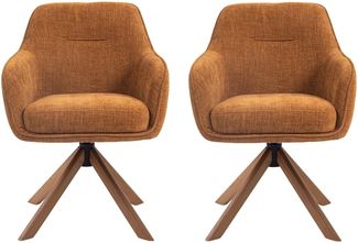 Armlehnstuhl >Avola< (2er-Set) rostfarben, 360° drehbar, Federkern - 57x87x65 (BxHxT)