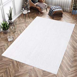 Carpettex Hochflor-Teppich Unicolor - Einfarbig, Läufer, Höhe: 25 mm, Teppich Wohnzimmer Einfarbig Weich Plüsch Modern Shaggy