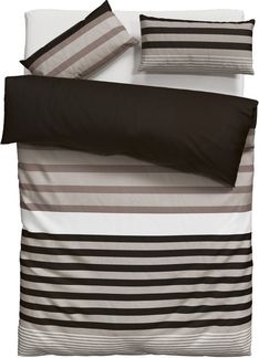 H.I.S Bettwäsche Majoran, Polycotton recycelt, 2 teilig, gestreifte Bettwäsche in verschiedenen Qualitäten