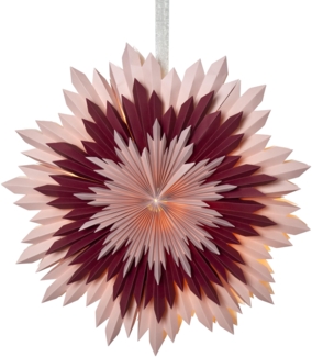Star Trading Papierstern Ice, Rosa-Rot, 3-lagig, Weihnachtsdekoration, 50 cm