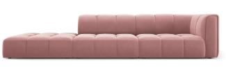 Micadoni Modulares Sofa Serena 4-Sitzer offene Seite Links Samtstoff Rosa