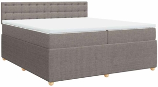 vidaXL Boxspringbett mit Matratze Taupe 200x200 cm Stoff 3287581