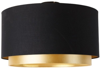 Qazqa Deckenleuchte Shade-duo, ohne Leuchtmittel, E27, Schwarz, Modern, Textil, 1-flammig