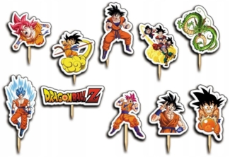Festivalartikel Tortenstecker DRAGON BALL Z Topper Set 10 Stk Geburstag Torten Deko Kuchen Junge