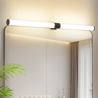 ZMH LED-Badezimmer-Wandleuchte - 8W Wandleuchte, 60cm Lampe, Schwarz, Clip-on montierbar, IP44 wasserdicht, Wandleuchte, 4000K Neutralwei?, Moderne Lampe