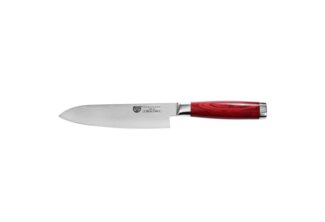 Gräwe Damaszener Santokumesser groß 17,5 cm Klinge, mit Hartholzgriff