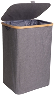 osoltus Wäschesortierer Nelson 1-Fach Wäschekorb Bambus grau 60cm