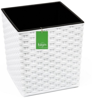KAGM Pflanzkübel Blumenkübel square in Rattanoptik, Blumentopf Pflanzgefäß (inkl. Pflanzeinsatz)
