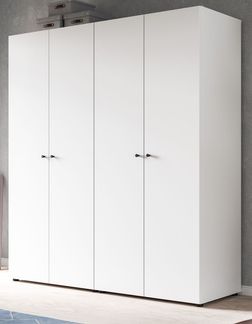 Kleiderschrank 4-türig Carter in weiß 160 x 176 cm