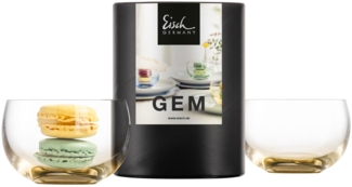 Eisch Gem Dessertschale 2er Set Amber in Geschenkröhre