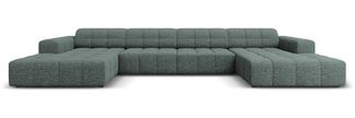 Micadoni Panorama Sofa Jennifer 6-Sitzer Chenille Petrol