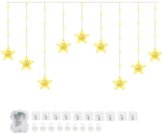 Elegear Lichterkette 114/150 cm Weihnachtsdeko Fenster Warmweiß & Bunt, Haken Timer 8 Modi, LED Fensterbilder für Innen/Außen/Fenster Weihanchten Deko