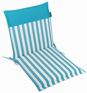 LILENO HOME Polsterauflage Gartenstuhl Niedriglehner Auflage, bequeme Sitzauflage für Gartenmöbel, (1 St, 1er Set), Polsterauflage Streifen Aqua, Sitzpolster für Klappstühle
