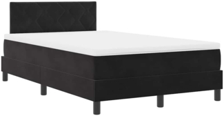 vidaXL Boxspringbett mit Matratze Schwarz 120 x 190 cm Stoff 3339226