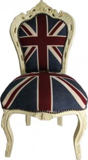 Casa Padrino Barock Esszimmer Stuhl Union Jack / Creme