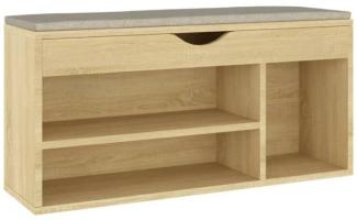 vidaXL Schuhbank mit Kissen Sonoma-Eiche 104x30x49 cm Holzwerkstoff 326753