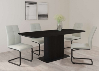 OTTO home Esstisch Daleton, Tischplatte und Standfuß mit Holzstruktur, pflegeleicht, Höhe 76 cm