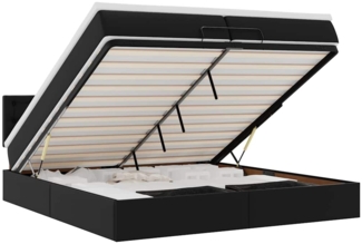 vidaXL Ottoman-Bett mit Matratzen Schwarz 200x200 cm Kunstleder 3311323