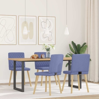 vidaXL Esszimmerstühle 4 Stk. Jeansblau Stoff 3315231