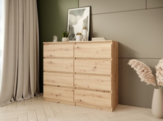 Beautysofa Kommode mit acht Schubladen LOOK, Modernes Design, Zeitloser Stil