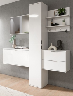 Garderobe Set 5-teilig SystemX in weiß Hochglanz 174 cm