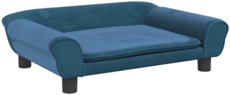 vidaXL Hundebett Blau 70x48x22 cm Samt