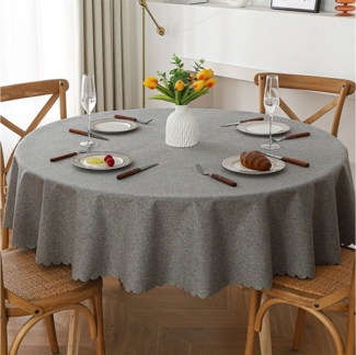 NUODWELL Tischdecke Fleckenbeständige runde Tischdecke, wasserdichte Tischdecke
