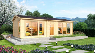 Fjordholz Gartenhaus Modell Officehouse 70 Grau