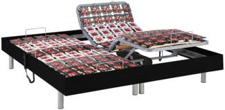 Relax-Bettgestell 2x78 Modulteller - 2 x 90 x 200 cm - Schwarz - DREAMEA