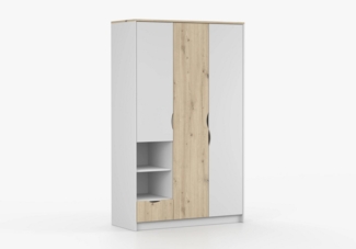 imoebel24 Drehtürenschrank JOY I 19 120 cm - Artisan / Weiss