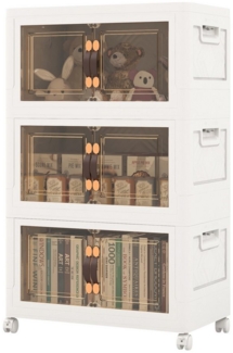 KOMFOTTEU Aufbewahrungsbox Klappbox, mit Deckel, Rollen & Handgriff