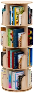NUODWELL Bücherregal 4/5 Etagen Massivholz Drehbares Bücherregal Standregal multifunktional