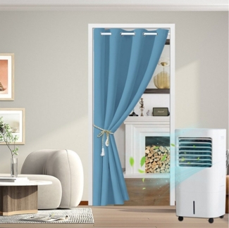 BTTO V&G Türvorhang Thermo Gardinen Vorhang Blickdicht ösen 6 Farben, 3 Größen, Verdunkelungsvorhang 132x203cm/132x244cmThermovorhang