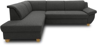 DOMO Collection Ecksofa Panama, klassisches Ecksofa in L-Form, Eckcouch, Sofa Couch, Ecke mit Schlaffunktion 254x186 cm in anthrazit