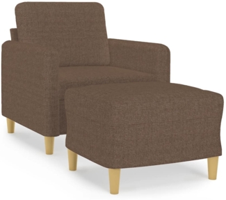 vidaXL Sessel mit Hocker Braun 60 cm Stoff 3201187