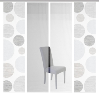 Vision S Schiebegardine 4ER SET BORDEN (4 St), Paneelwagen, halbtransparent, HxB: 260x60, Schiebevorhang 4er Set Digitaldruck