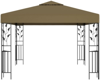 vidaXL Pavillon, 180 g/m², Stahl/Polyester Taupe, 3x3 m