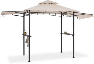 Steakhouse Wings Pavillon 244x260x152cm 160 g/m² PE flammhemmend Stahl Beige