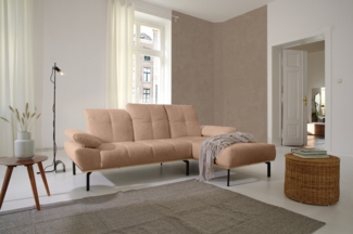 DOMO. collection Ecksofa 100010, Couch in L-Form mit Kopfstützenverstellung und verstellbare Armlehnen, Sofa, Polsterecke, Eckcouch, Polsterganitur 242 x 170 x 87 cm (BxTxH), rot-braun