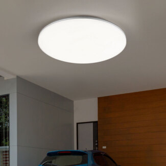 LED Deckenleuchte, rund, silber, 33 cm