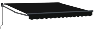 vidaXL Markise Schwarz 3 x 2,5 m Polyester und Metall 3330043