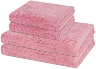 Ross Premium 4 tlg. Frottier-Set - 2 X Handtuch (50 X 100cm), 2 X Duschtuch (70 X 140cm) - 500 - Altrosa