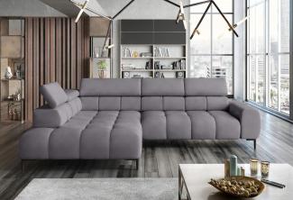 Stylefy Plazetti Ecksofa Struktur JAZZ Links Grau